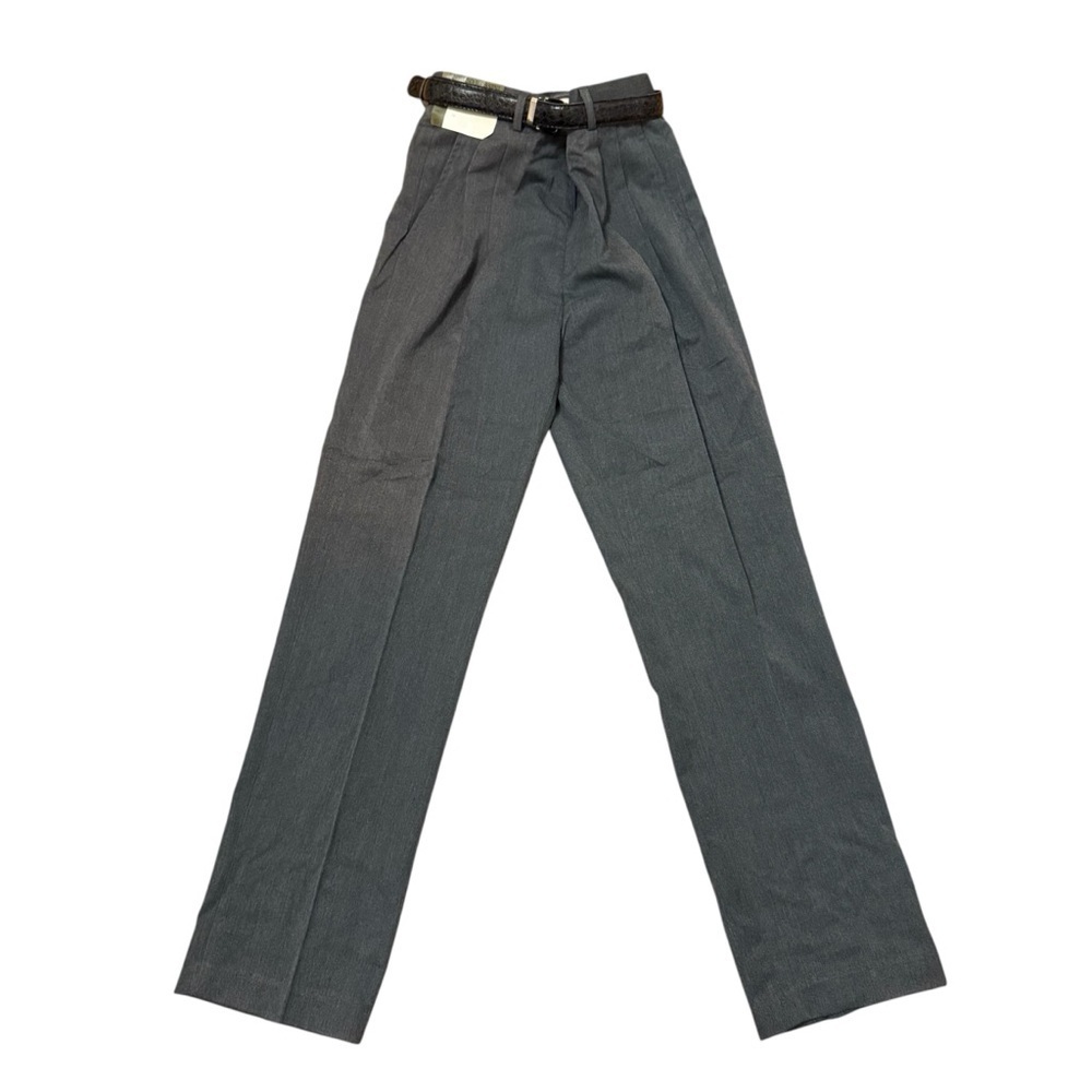 Enrico Rossini Vintage Pleated Front Chino Pants Boys Size 16 Gray Belted NWT